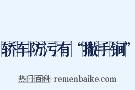 轿车防污有“撒手锏”是什么意思的图片